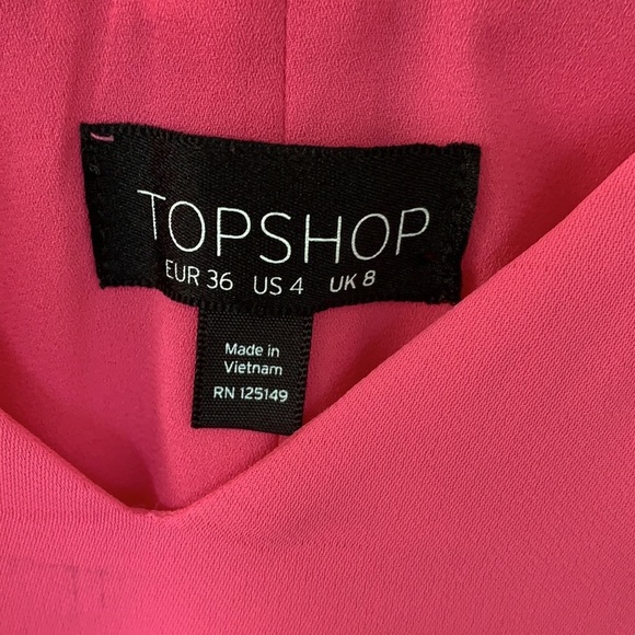 HOT PINK TOPSHOP CRISS CROSS BACK SUMMER DRESS 4 - Picture 5 of 6